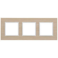 Рамка на 3 поста, дерево, Эра Elegance, белён.дуб-бел (5/25/1600) 14-5303-01