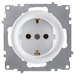 Розетка с заземлением, винтовые контакты, цвет белый (серия Florence) Розетка с заземлением, винтовые контакты, цвет белый (серия Florence)