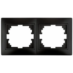 Рамка для розеток и выключателей Intro Plano 1-502-05 на 2 поста горизонтальная, СУ, антрацит