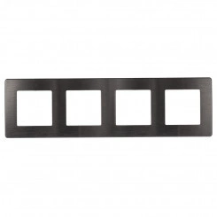 Рамка для розеток и выключателей Серия 12 12-5104-12 на 4 поста, Сатин, графит