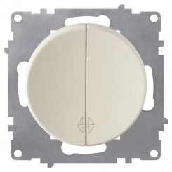 Переключатель двойной, цвет бежевый (серия Florence) Переключатель двойной, цвет бежевый (серия Florence)