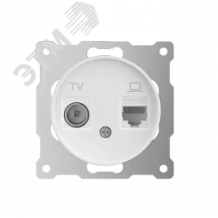 Розетка двойная антенна/компьютер TV/RJ45 кат.5e, цвет белый (серия Florence) Розетка двойная антенна/компьютер TV/RJ45 кат.5e, цвет белый (серия Florence)