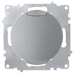 Розетка с крышкой, с заземлением, винтовые контакты, цвет серый (серия Florence) Розетка с крышкой, с заземлением, винтовые контакты, цвет серый (серия Florence)