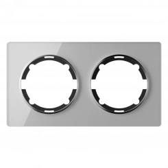 Рамка горизонтальная стеклянная двойная, цвет серый Рамка горизонтальная стеклянная двойная, цвет серый