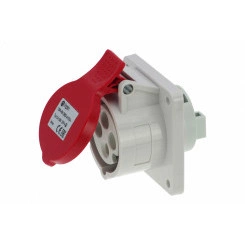 Розетка встраиваемая 16A/400V/3P+E/IP44, фланец 75x75 Розетка встраиваемая 16A/400V/3P+E/IP44, фланец 75x75