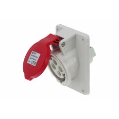 Розетка встраиваемая наклонная 16A/400V/3P+E/IP44, фланец 92x100 Розетка встраиваемая наклонная 16A/400V/3P+E/IP44, фланец 92x100