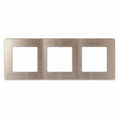 Рамка для розеток и выключателей Серия 12 12-5103-04 на 3 поста, Сатин, шампань