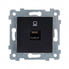 Аксиома Механизм розетки низковольтной ПК скрытой установки РК1-458 Антрацит Аксиома Механизм розетки низковольтной ПК скрытой установки РК1-458 Антрацит