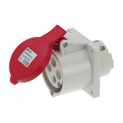 Розетка встраиваемая 32A/400V/3P+E/IP44, фланец 75x75 Розетка встраиваемая 32A/400V/3P+E/IP44, фланец 75x75