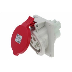 Розетка встраиваемая наклонная 32A/400V/3P+N+E/IP44, фланец 92x100 Розетка встраиваемая наклонная 32A/400V/3P+N+E/IP44, фланец 92x100