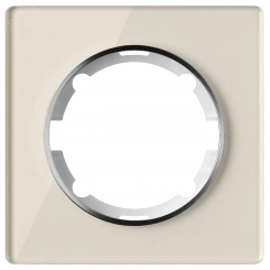 Рамка стеклянная одинарная, цвет бежевый Рамка стеклянная одинарная, цвет бежевый