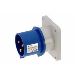 Вилка встраиваемая 32A/230V/1P+N+E/IP44, фланец 86x86 Вилка встраиваемая 32A/230V/1P+N+E/IP44, фланец 86x86