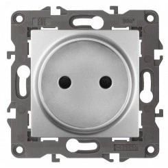 Розетка 2P, 16A-250В, IP20, Эра Elegance, алюминий (10/100/2400) 14-2105-03