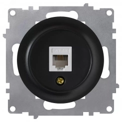 Розетка компьютерная 1xRJ45 кат.5e, цвет чёрный (серия Florence) Розетка компьютерная 1xRJ45 кат.5e, цвет чёрный (серия Florence)