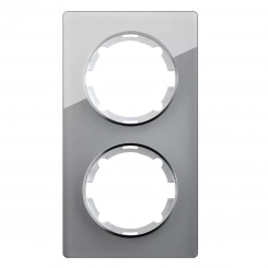 Рамка вертикальная стеклянная двойная, цвет серый Рамка вертикальная стеклянная двойная, цвет серый