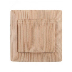 Розетка Intro Solo 4-207-11 с заземлением 2P+E Schuko с крышкой шторками, 16А-250В, IP20, СУ, сосна