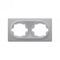 Рамка двойная, цвет серый (серия Florence)