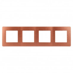 Рамка для розеток и выключателей Серия 12 12-5104-14 на 4 поста, Сатин, медь