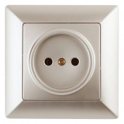 Розетка Intro Solo 4-201-04 без заземления 2P, 16А-250В, IP20, СУ, шампань Розетка Intro Solo 4-201-04 без заземления 2P, 16А-250В, IP20, СУ, шампань