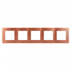 Рамка для розеток и выключателей Серия 12 12-5105-14 на 5 постов, Сатин, медь