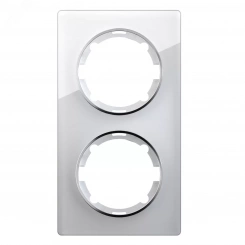 Рамка вертикальная стеклянная двойная, цвет белый