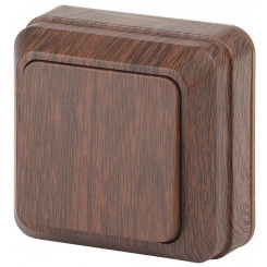 Выключатель Intro Quadro 2-101-10 одноклавишный 10А-250В, IP20, ОУ, венге