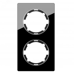 Рамка вертикальная стеклянная двойная, цвет чёрный