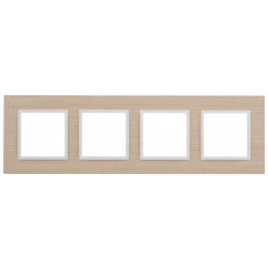 Рамка на 4 поста, дерево, Эра Elegance, белён.дуб-бел (5/25/1050) 14-5304-01