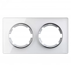 Рамка горизонтальная стеклянная двойная, цвет белый