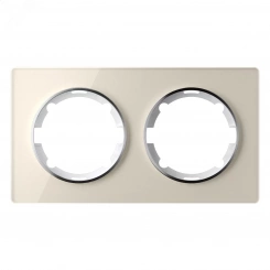 Рамка горизонтальная стеклянная двойная, цвет бежевый