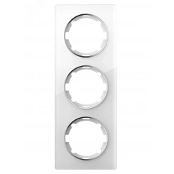 Рамка вертикальная стеклянная тройная, цвет белый