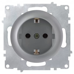 Розетка с заземлением, винтовые контакты, цвет серыйм (серия Florence)