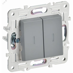 SKANDY Выключатель 2-клавишный проходной с индикацией 10А SK-V10Gr серый IEK SKANDY Выключатель 2-клавишный проходной с индикацией 10А SK-V10Gr серый IEK