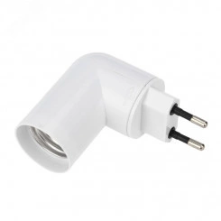 Переходник-светильник для крепления в штепсельной сетевой розетке переходник цокольный AC 220В-Е27 с выключателем Переходник-светильник для крепления в штепсельной сетевой розетке переходник цокольный AC 220В-Е27 с выключателем