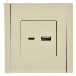 FORTE&PIANO Розетка USB A+C 18Вт FP451 ваниль IEK FORTE&PIANO Розетка USB A+C 18Вт FP451 ваниль IEK
