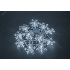 Гирлянда новогодняя светодиодная NGF-D042-01 нить-снежинки CW 1.3м IP20 Гирлянда новогодняя светодиодная NGF-D042-01 нить-снежинки CW 1.3м IP20