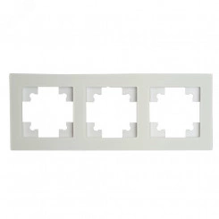 Рамка 3-местная, стекло, серия Катрин, белый матовый, GFR00-7003-01M Рамка 3-местная, стекло, серия Катрин, белый матовый, GFR00-7003-01M