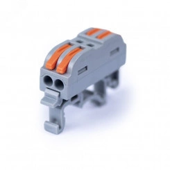 Клемма соединительная универсальная проходная 2 полюса с рычагом на DIN-рейку 0.08-2 Клемма соединительная универсальная проходная 2 полюса с рычагом на DIN-рейку 0.08-2