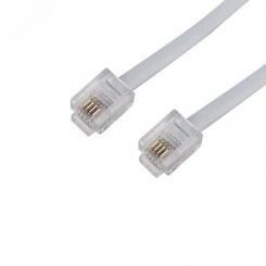 Шнур телефонный, удлинитель RJ-11 (6P-4C), 15 м, белый, Шнур телефонный, удлинитель RJ-11 (6P-4C), 15 м, белый,