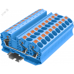 Клемма TP 1-2 проходная Push-in, сечение 16 мм. кв., синяя