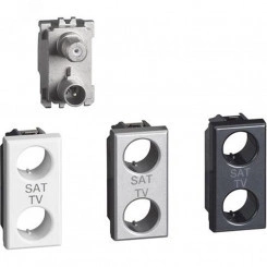 Axolute. Розетка TV-SAT для схемы ''Звезда''. Экранированная. 1 модуль. Поставляется в комплекте с лицевыми панелями цветов ''Белый'', ''Алюминий'', ''Антрацит''. Axolute. Розетка TV-SAT для схемы ''Звезда''. Экранированная. 1 модуль. Поставляется в комплекте с лицевыми панелями цветов ''Белый'', ''Алюминий'', ''Антрацит''.
