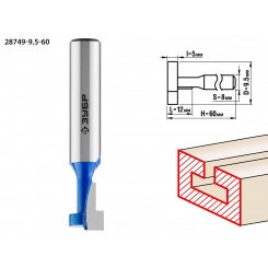 Фреза пазовая Т-образная №1 9.5x12мм, высота 5мм