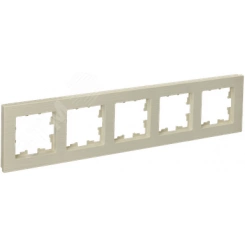 BRITE Рамка 5 постов РУ-5-Бр бежевый рифленый IEK