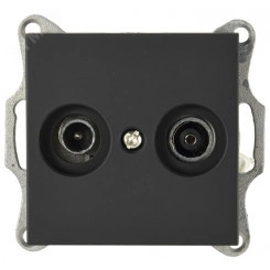 Розетка TV+FM ?9.5mm оконечная с накладкой, цвет черный матовый (soft touch) Розетка TV+FM ?9.5mm оконечная с накладкой, цвет черный матовый (soft touch)