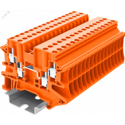 Клемма TU 2-2 винтовая, сечение 2,5 мм. кв., оранжевая