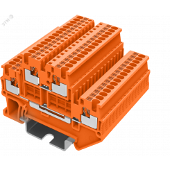 Клемма TP 2-уровневая, сечение 1,5 мм. кв., оранжевая