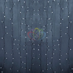 Гирлянда профессиональная Светодиодный Дождь 2х6м эффект водопада прозрачный провод 24В белый