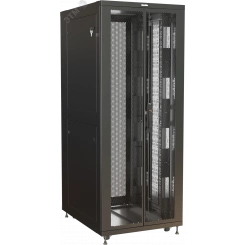 Шкаф напольный 19-дюймовый TSR-4881-DDAA-P12-R101-RAL9005, 48U, 2325x800х1000 мм (ВхШхГ), передняя и задняя двойные распашн. перфорир. двери, боковые панели съемные, панель крыши с заглушками щеточных вводов, цвет черный (RAL 9005)