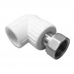 Уголок с накидной гайкой 20 х 1/2' полипропиленовый PPR белый Уголок с накидной гайкой 20 х 1/2' полипропиленовый PPR белый