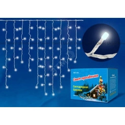 Бахрома светодиодная с контроллером 200 светодиодов 3 м белый IP20 провод прозрачный ULD-B3010-200/DTA WHITE IP20